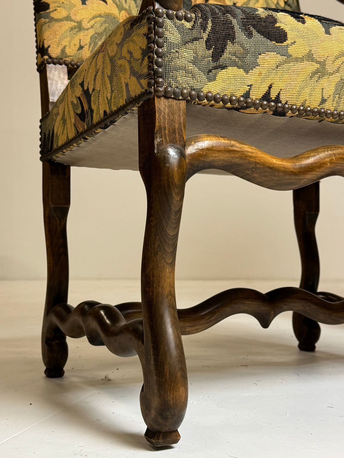 Pair of Os de Mouton Armchairs in Oudenaarde Tapestry Style, photo 13