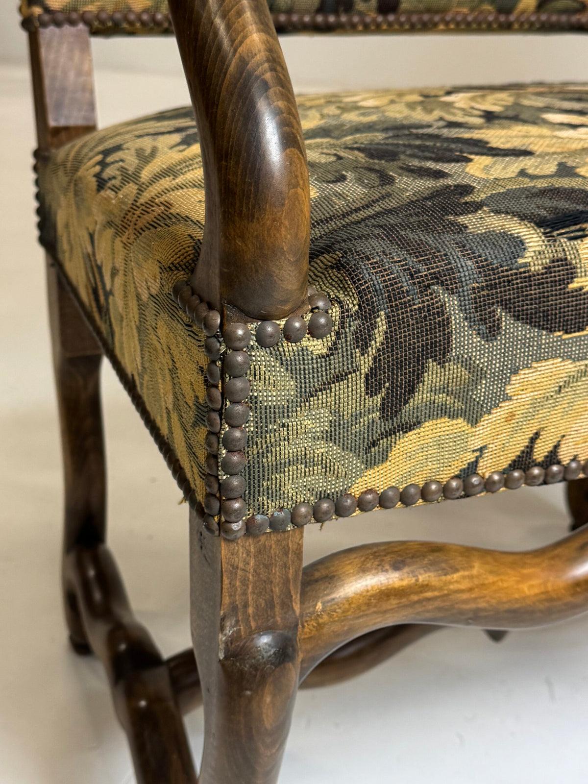 Pair of Os de Mouton Armchairs in Oudenaarde Tapestry Style, photo 6