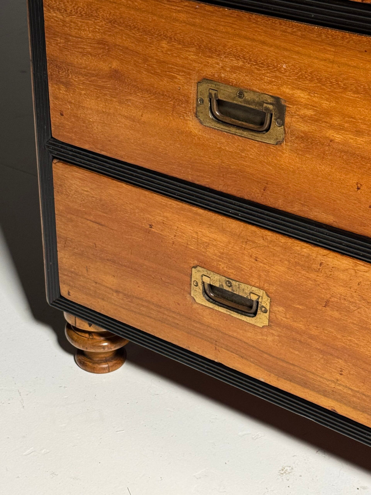 English Military Campaign Chest of Drawers with Fold-Out Desk, 19th Century, photo 15