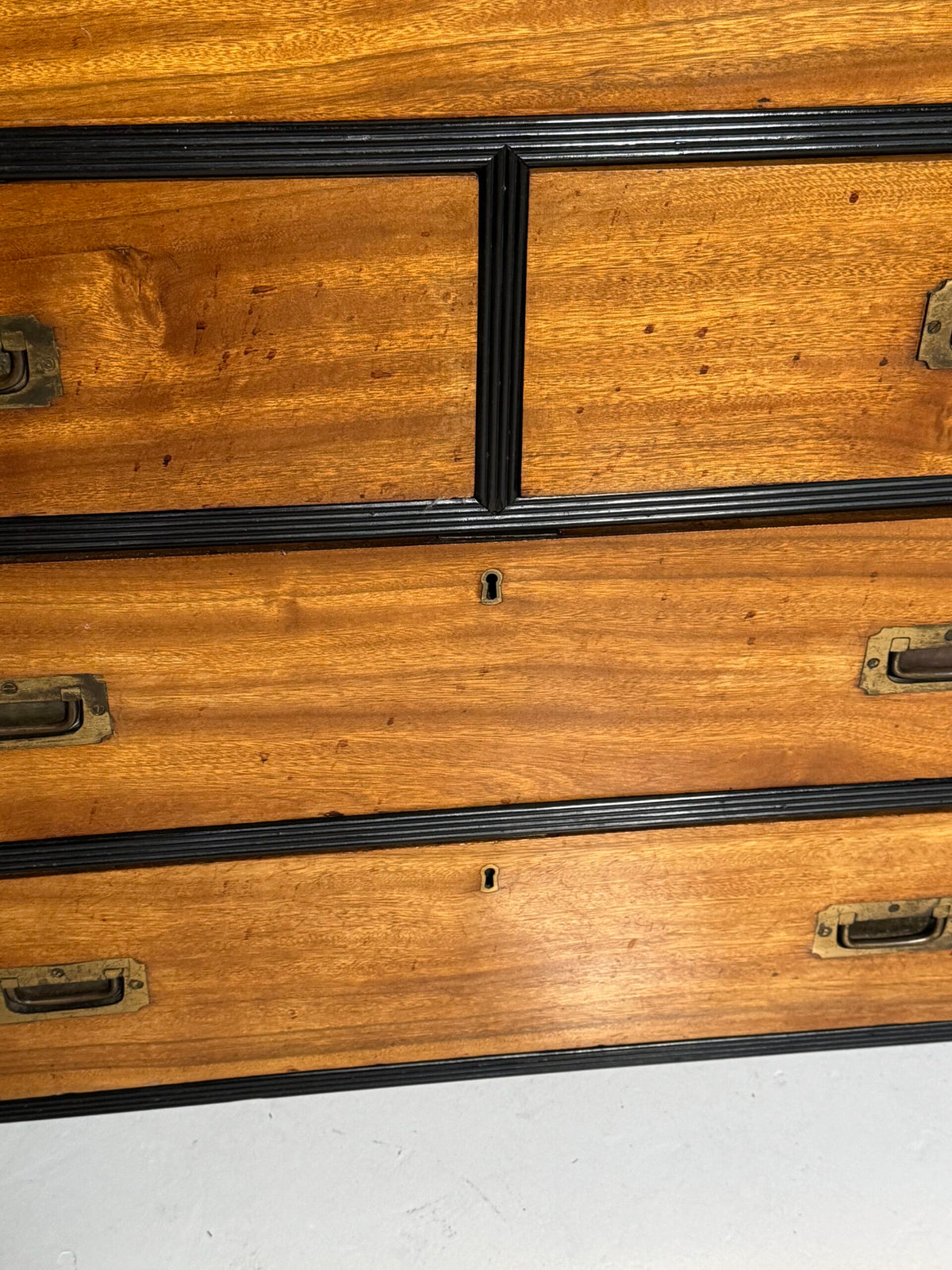 English Military Campaign Chest of Drawers with Fold-Out Desk, 19th Century, photo 31