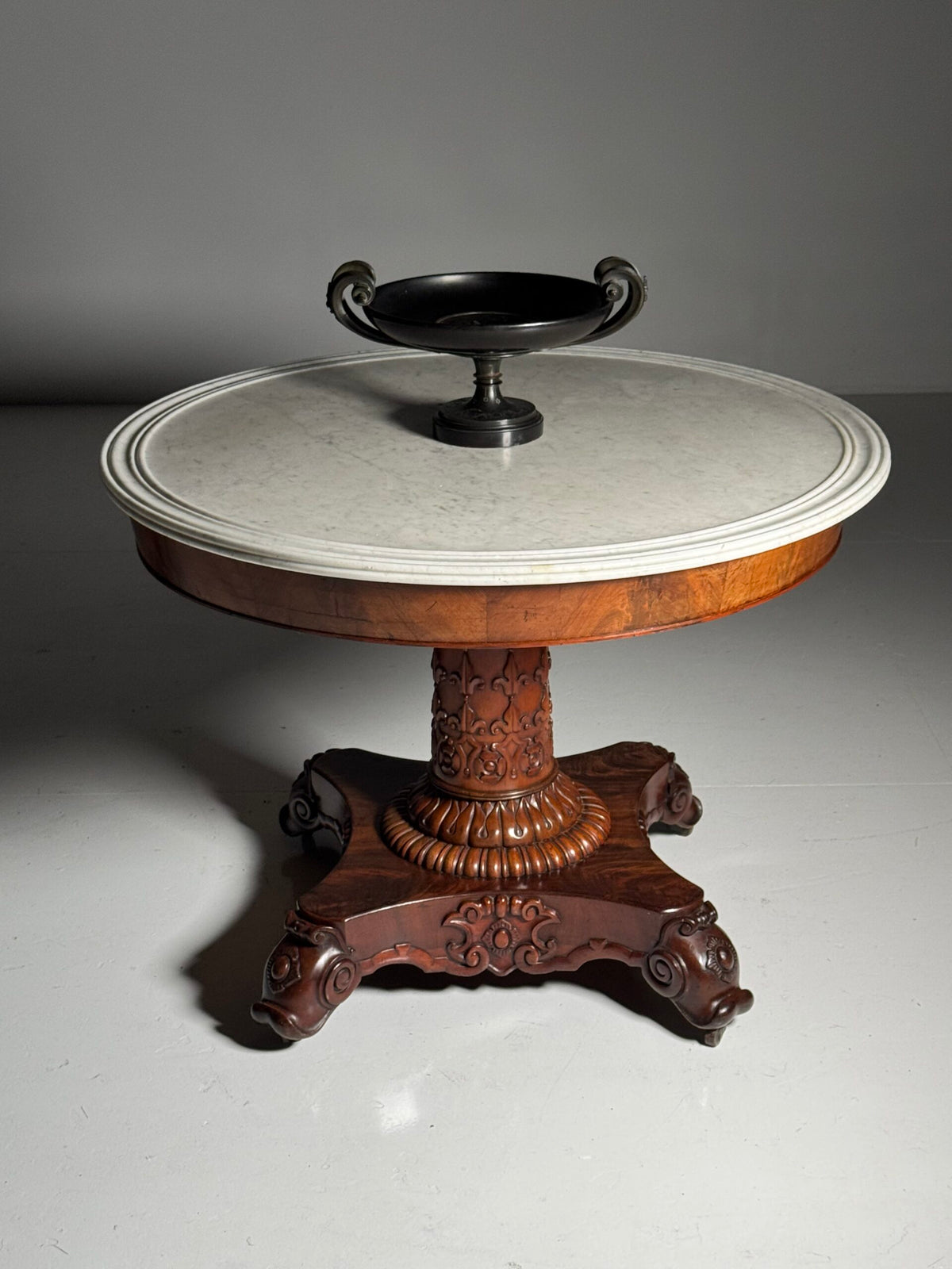 Mid 19th Century Center Table with Carrara Marble Top, photo 26