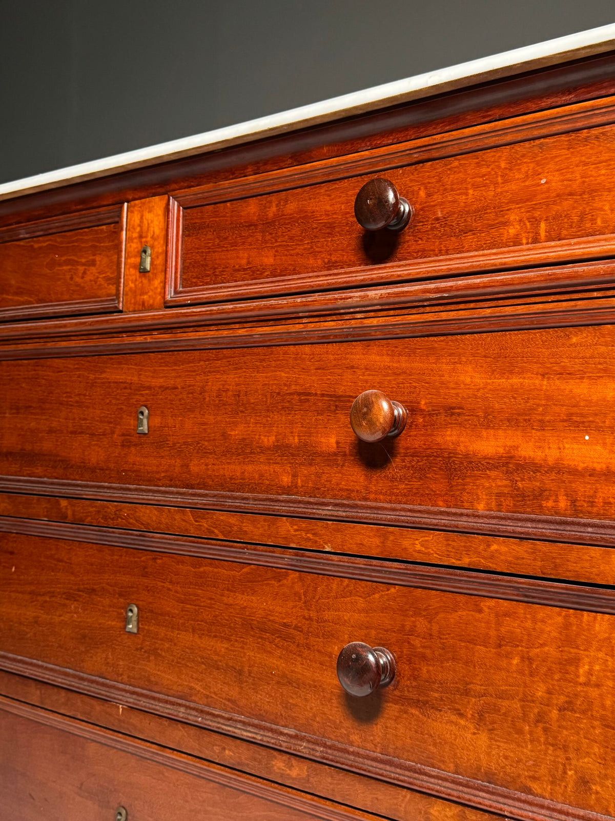 Louis Philippe Style Mahogany Commode with White Marble Top, photo 7