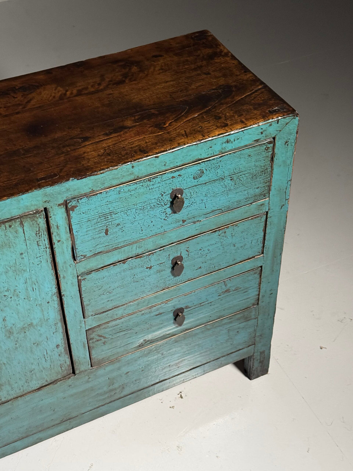Blue Lacquered Asian Sideboard, Late 20th Century, photo 4