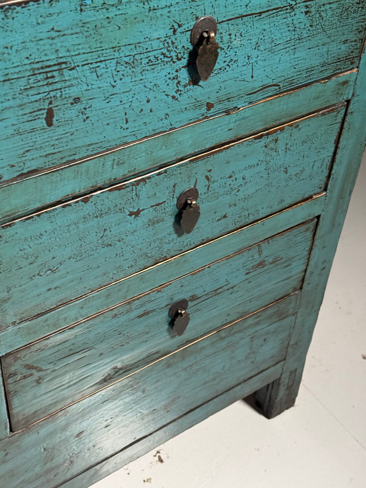 Blue Lacquered Asian Sideboard, Late 20th Century, photo 5