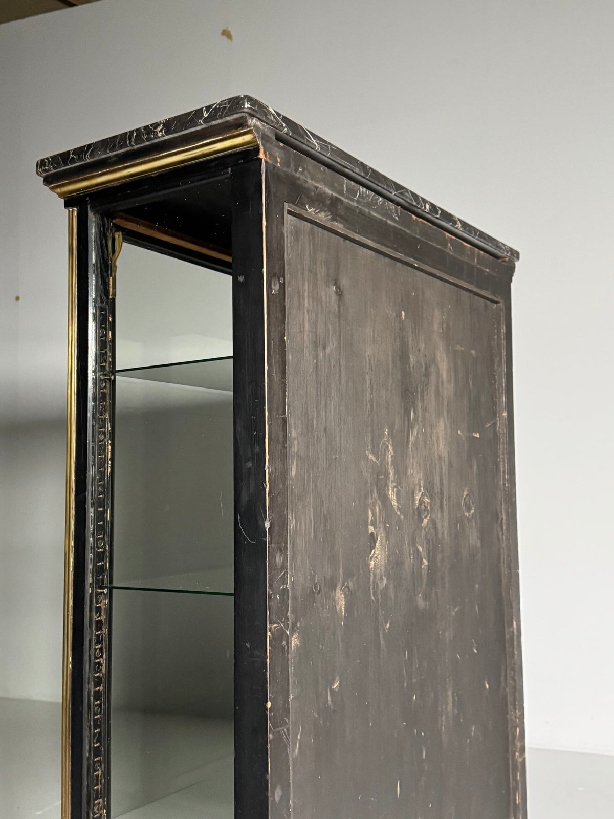 French Napoleon III Ebonised Display Cabinet with Brass Trim, photo 19