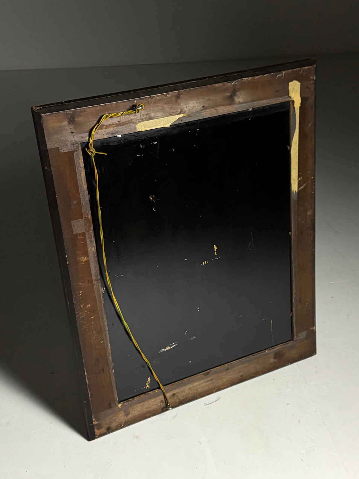 Antique Mirror with Dark Solid Pine Frame, c. 1900 to 1930, photo 15