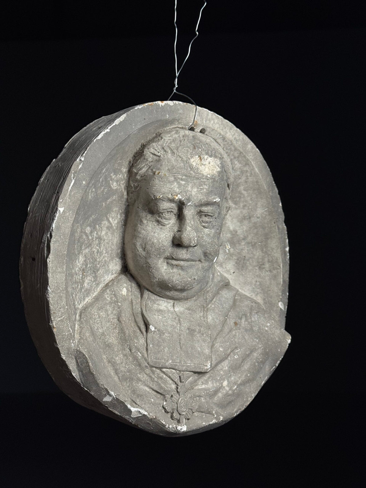 19th Century Plaster Portrait Medallion, photo 6