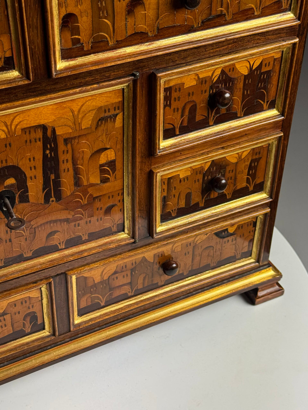 18th Century Architectural Marquetry Table Cabinet, photo 20
