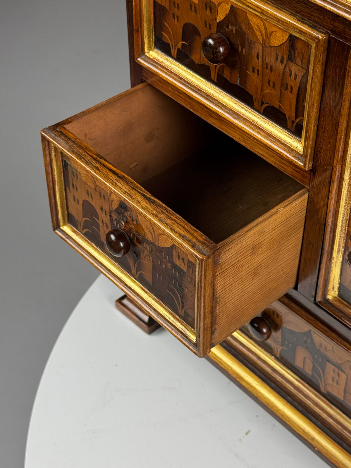 18th Century Architectural Marquetry Table Cabinet, photo 16