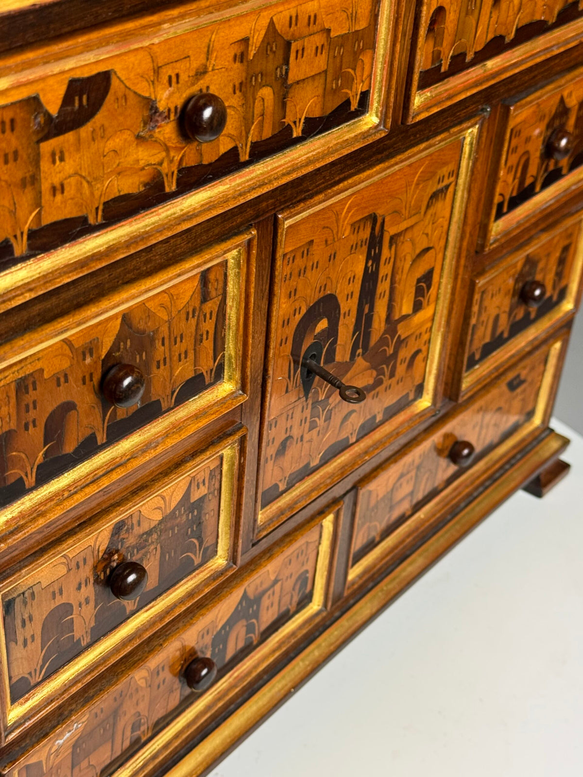 18th Century Architectural Marquetry Table Cabinet, photo 7