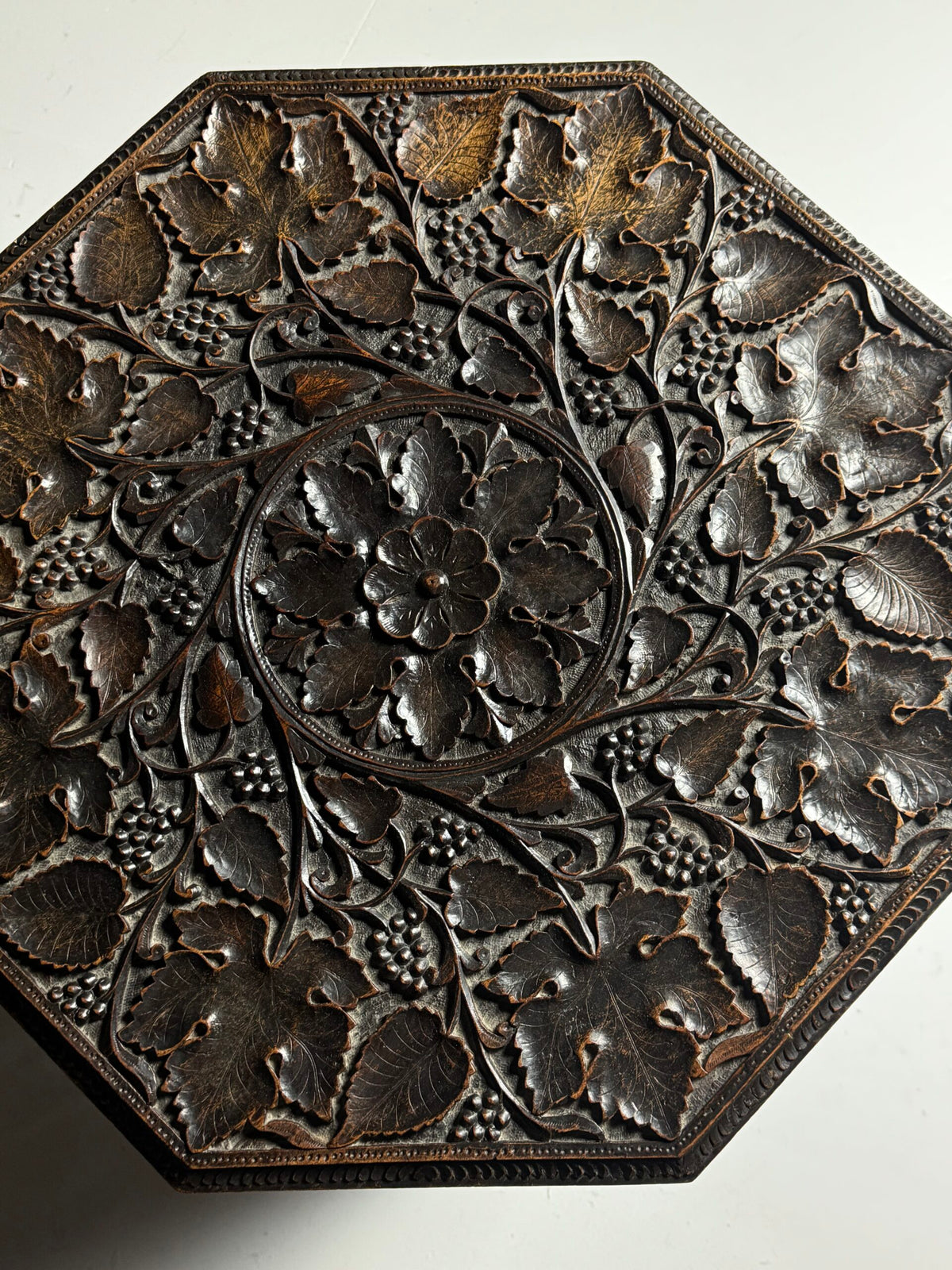 Anglo Indian Hand Carved Folding Side Table, 19th Century, photo 14