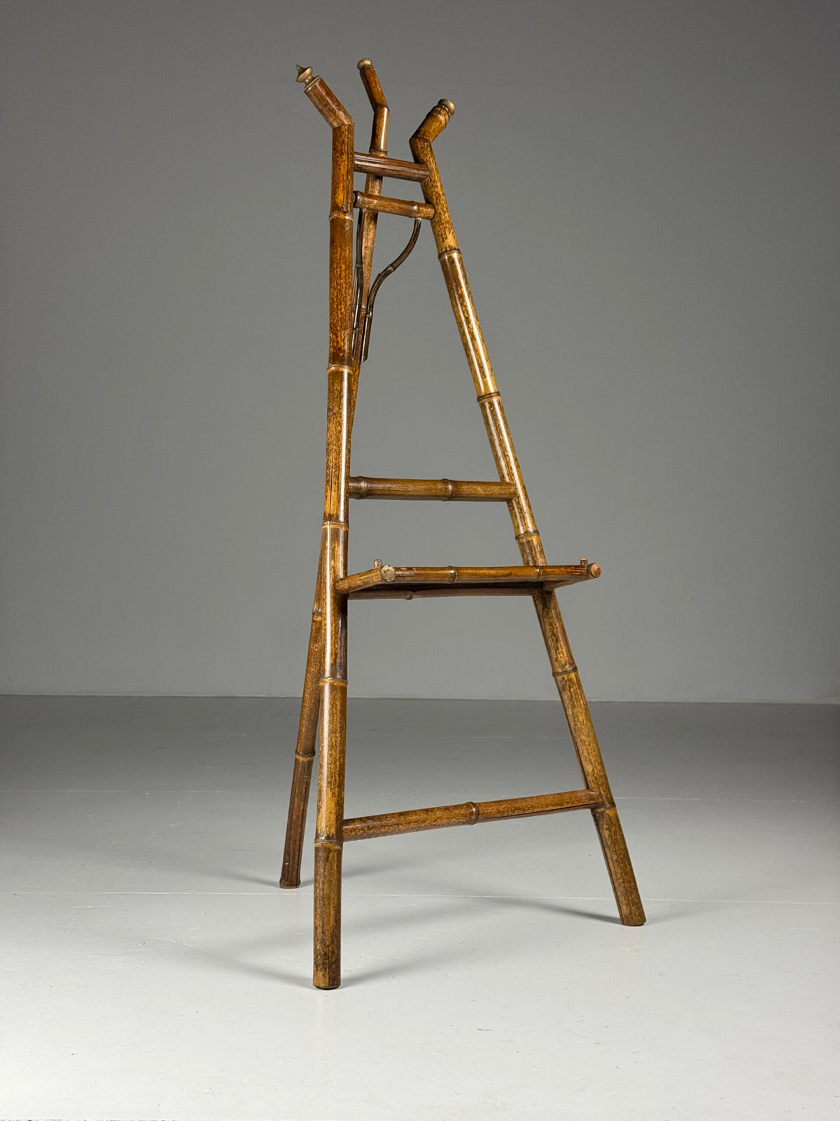 French Faux Bamboo Artist's Easel with Black Lacquer Panel, c. 1900, photo 16