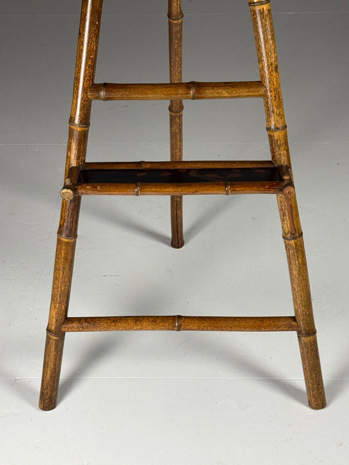 French Faux Bamboo Artist's Easel with Black Lacquer Panel, c. 1900, photo 3