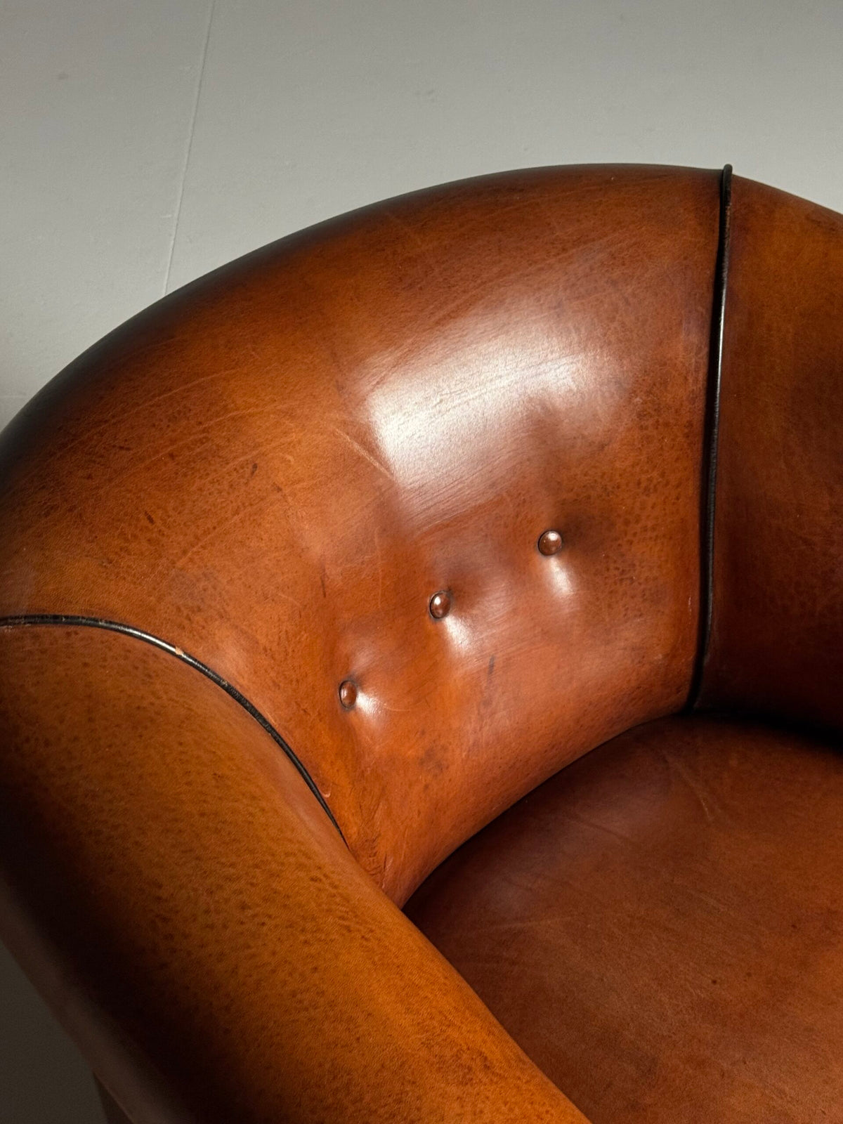 Pair of Sheepskin Leather Club Armchairs, Netherlands, photo 20