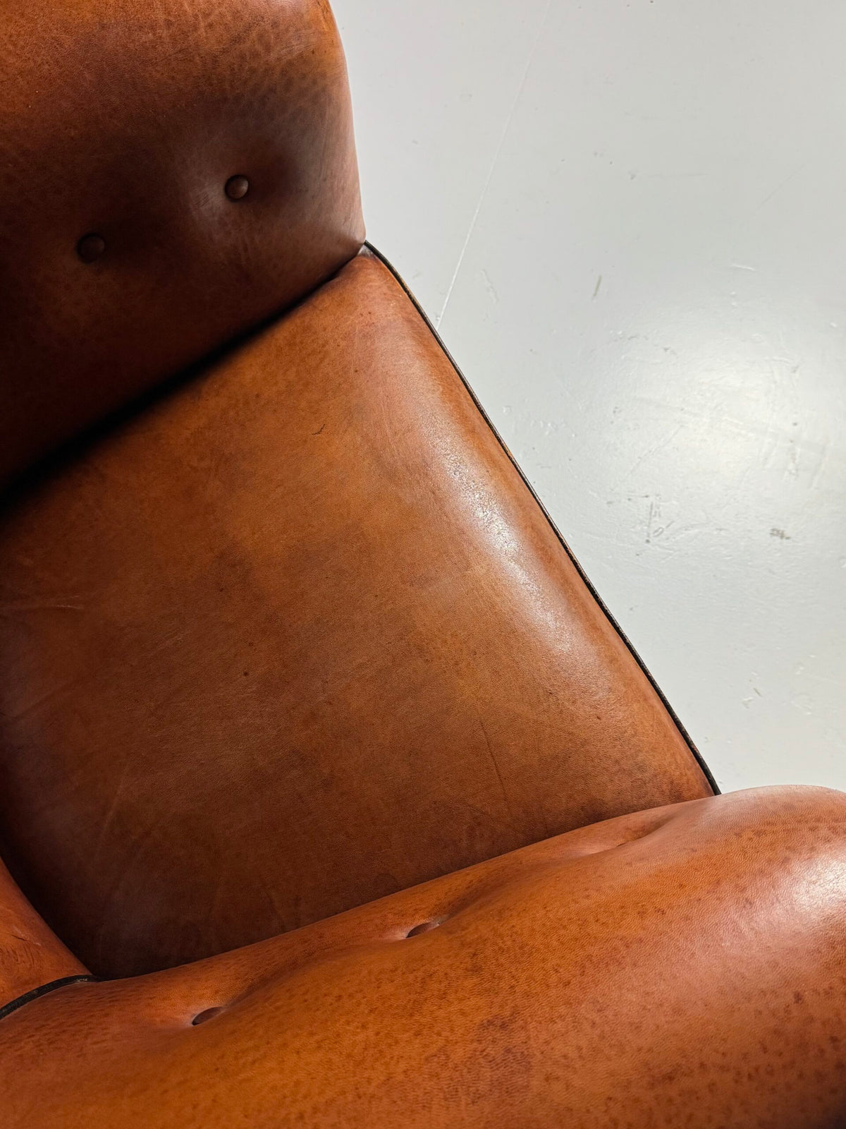 Pair of Sheepskin Leather Club Armchairs, Netherlands, photo 19