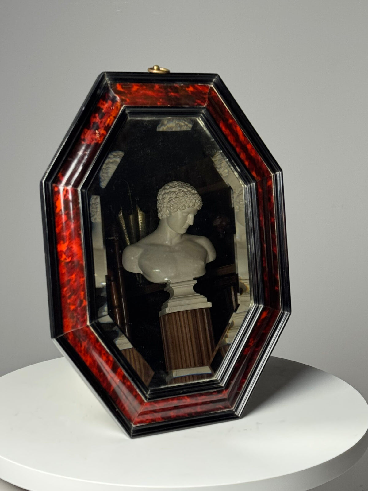 Octagonal Faux Tortoiseshell Mirror, 19th Century, photo 1