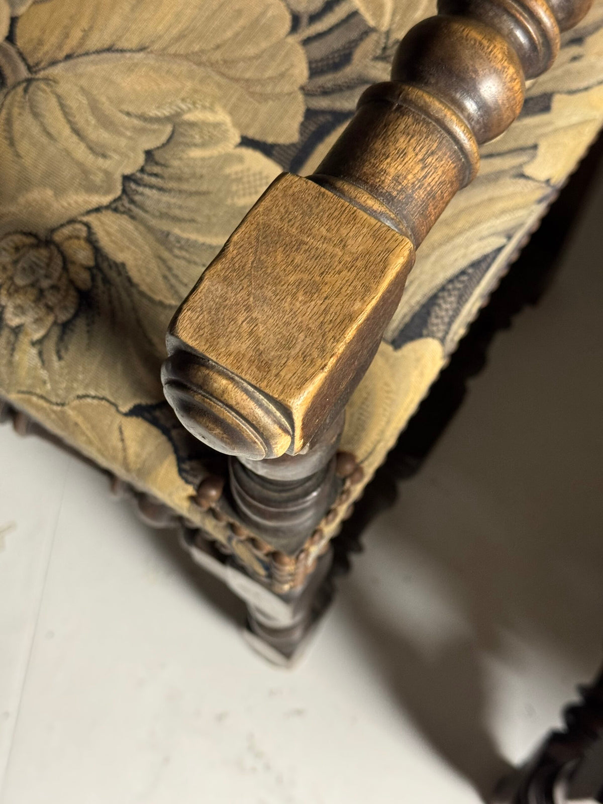 Pair of French Armchairs with Floral Upholstery, c. 1900, photo 8