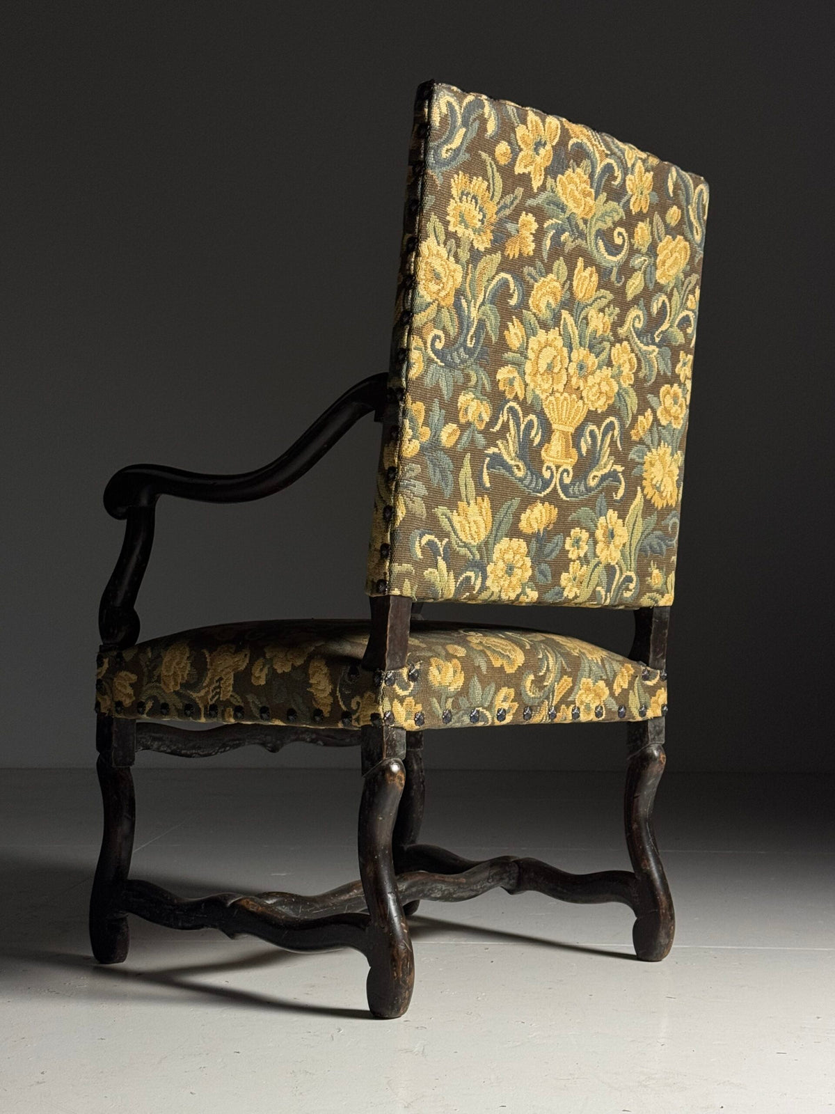 Pair of Large Os de Mouton Armchairs in Tapestry Upholstery, c. 1900, photo 11