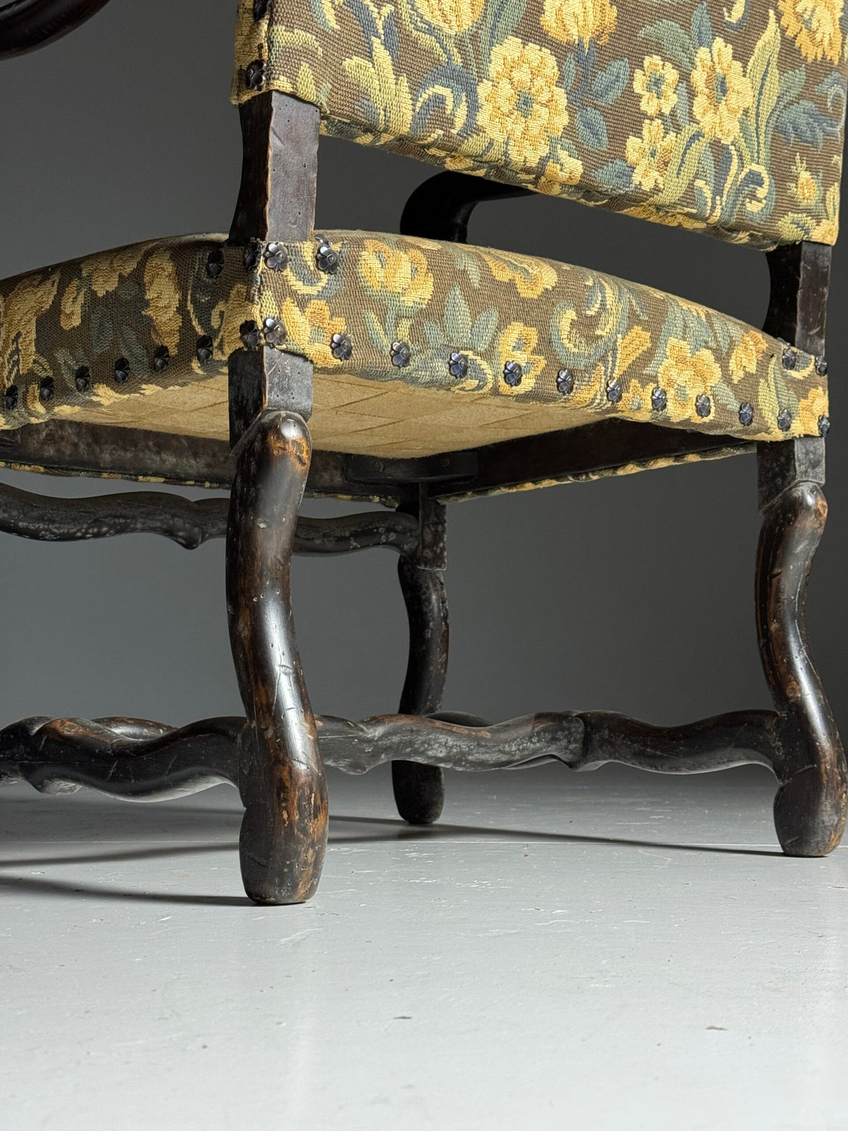 Pair of Large Os de Mouton Armchairs in Tapestry Upholstery, c. 1900, photo 10