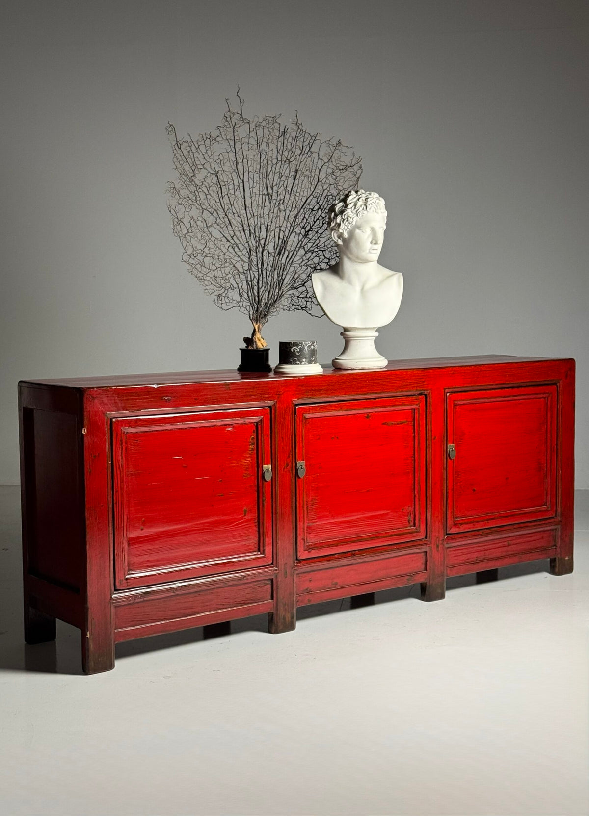Large Chinese Style Red Lacquer Sideboard, c. 2000, photo 11