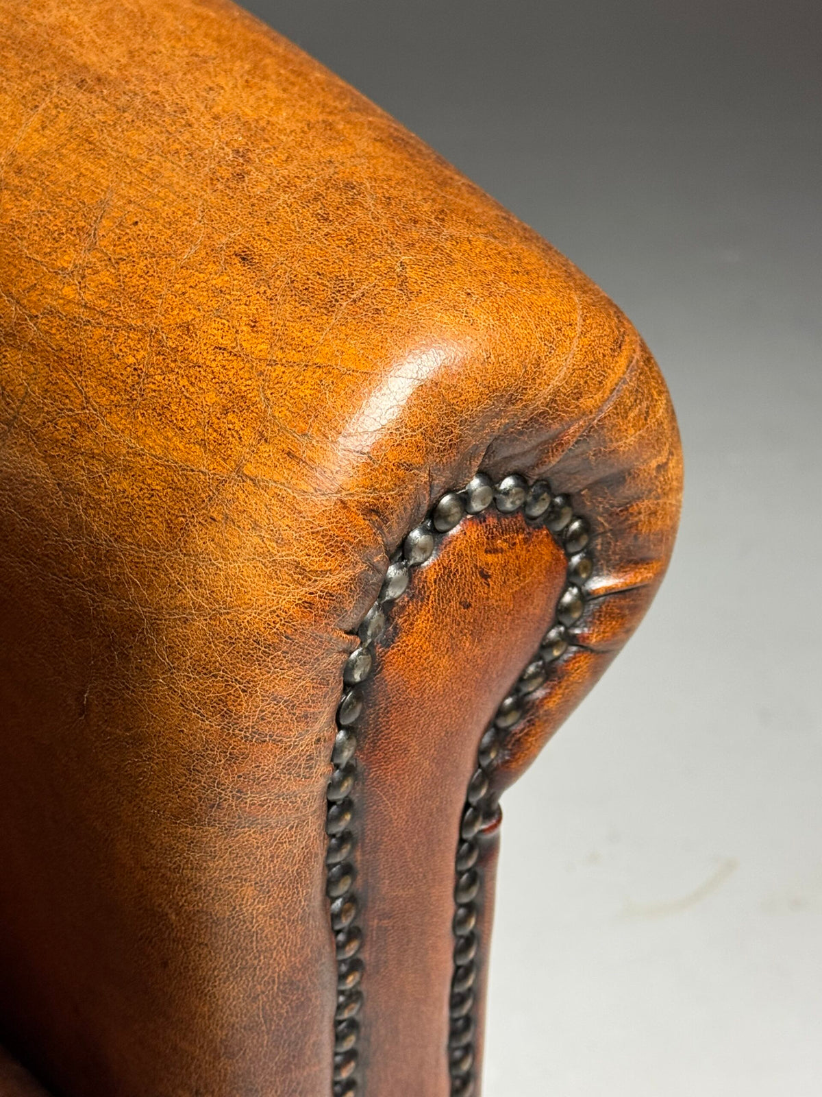 Pair of Dutch Sheepskin Leather Club Armchairs, Late 20th Century, photo 5