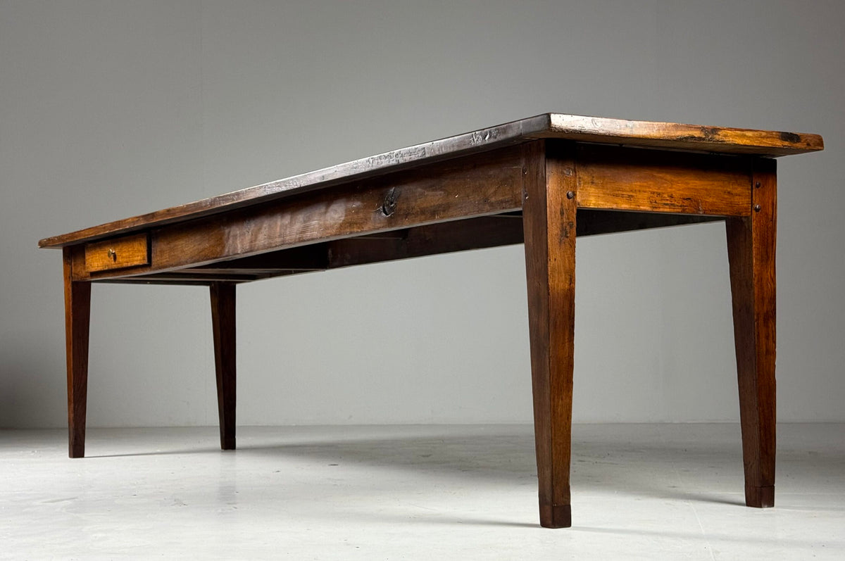 French Farmhouse Dining Table, 292 cm, Fruitwood, Early 19th Century, photo 11