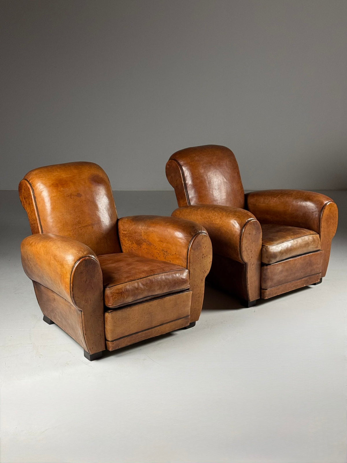 Pair of French Leather Club Chairs, 1930 to 1940, photo 23