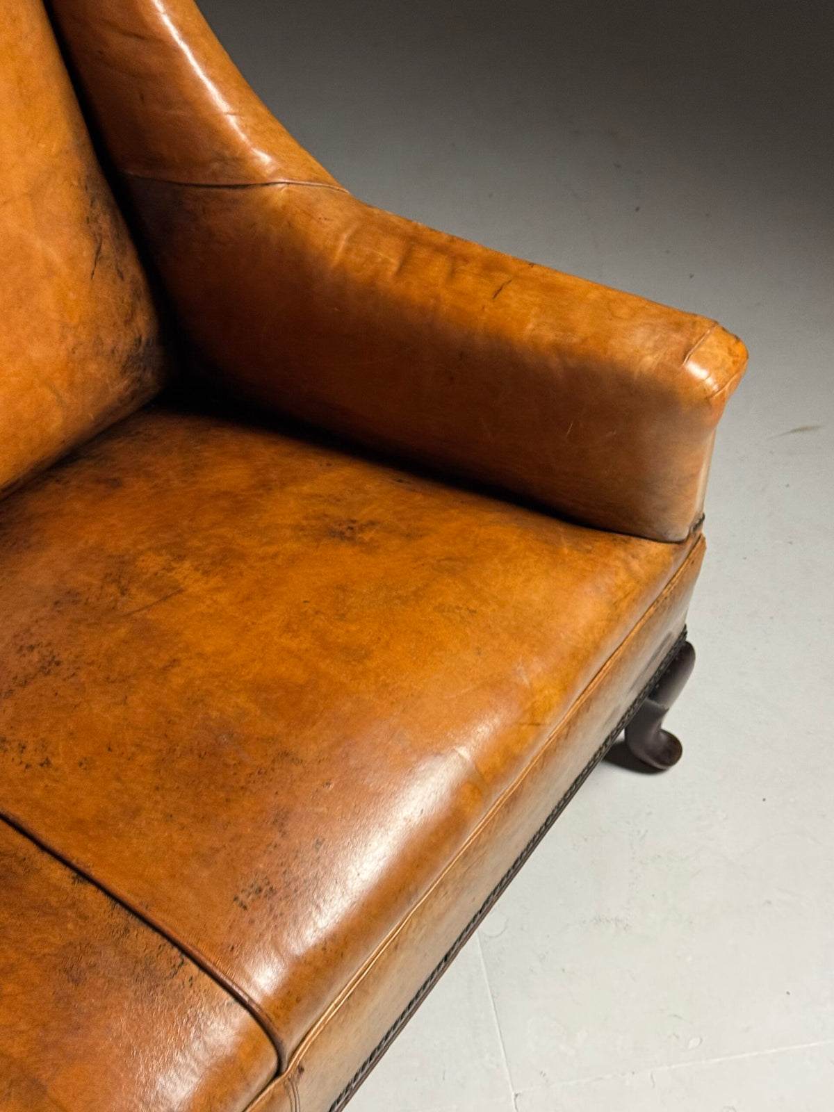 Sheepskin Leather Sofa Bench, Mid to Late 20th Century, photo 4