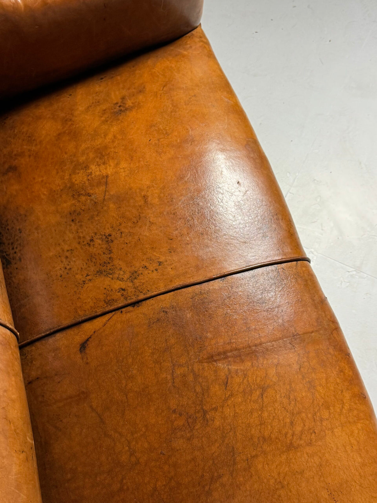 Sheepskin Leather Sofa Bench, Mid to Late 20th Century, photo 5