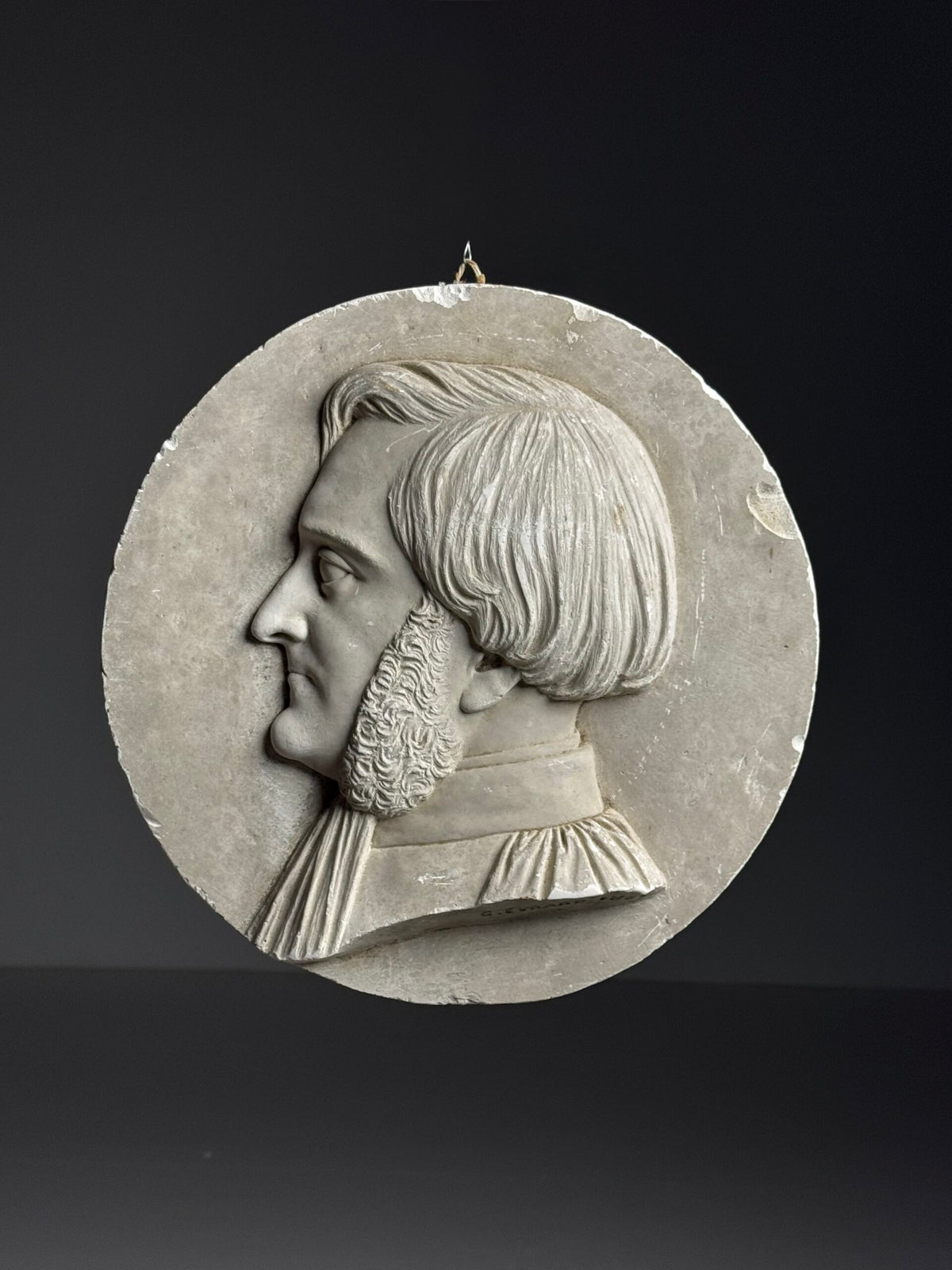 Plaster Medallion Signed G. Evrard, France, 1862, photo 18
