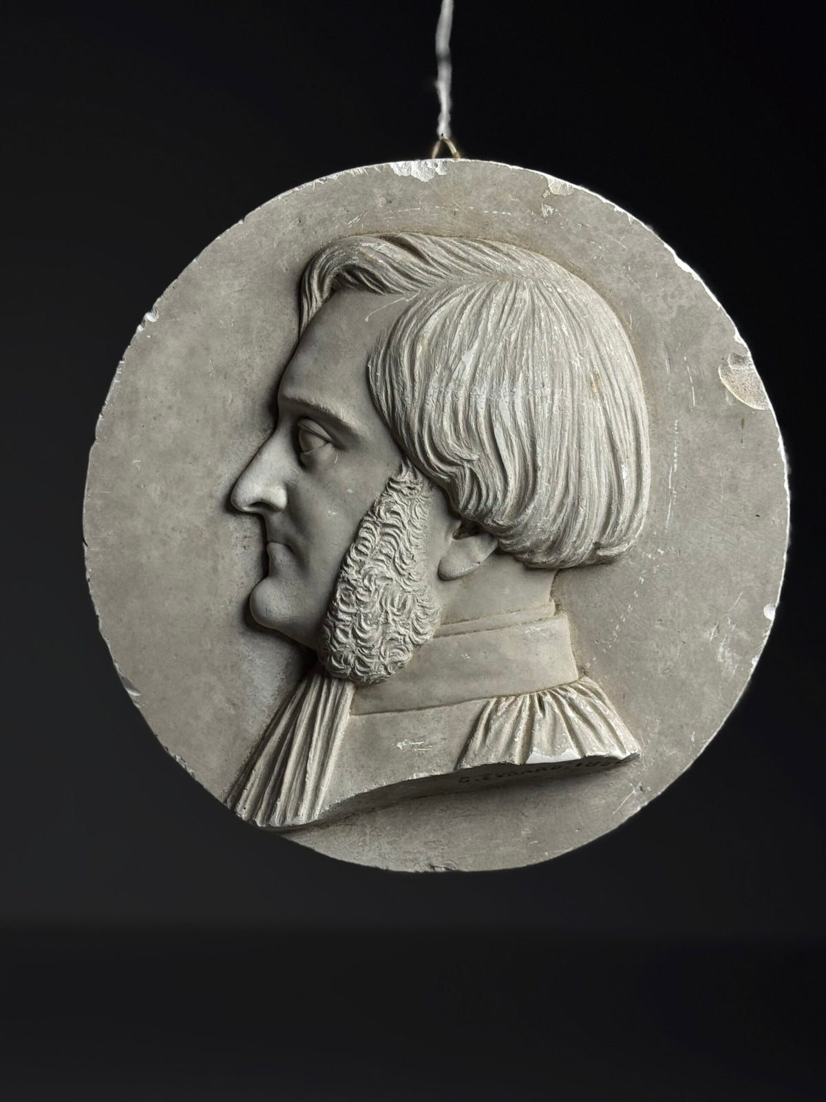 Plaster Medallion Signed G. Evrard, France, 1862, photo 16