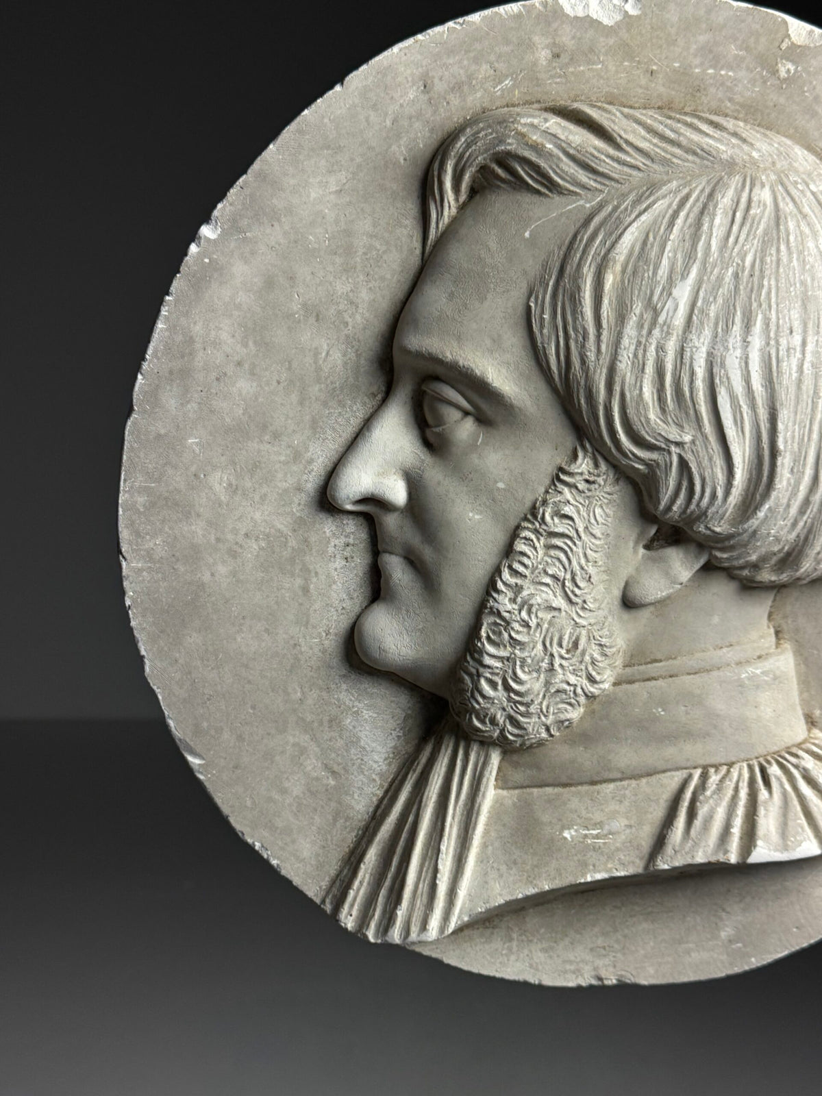 Plaster Medallion Signed G. Evrard, France, 1862, photo 15