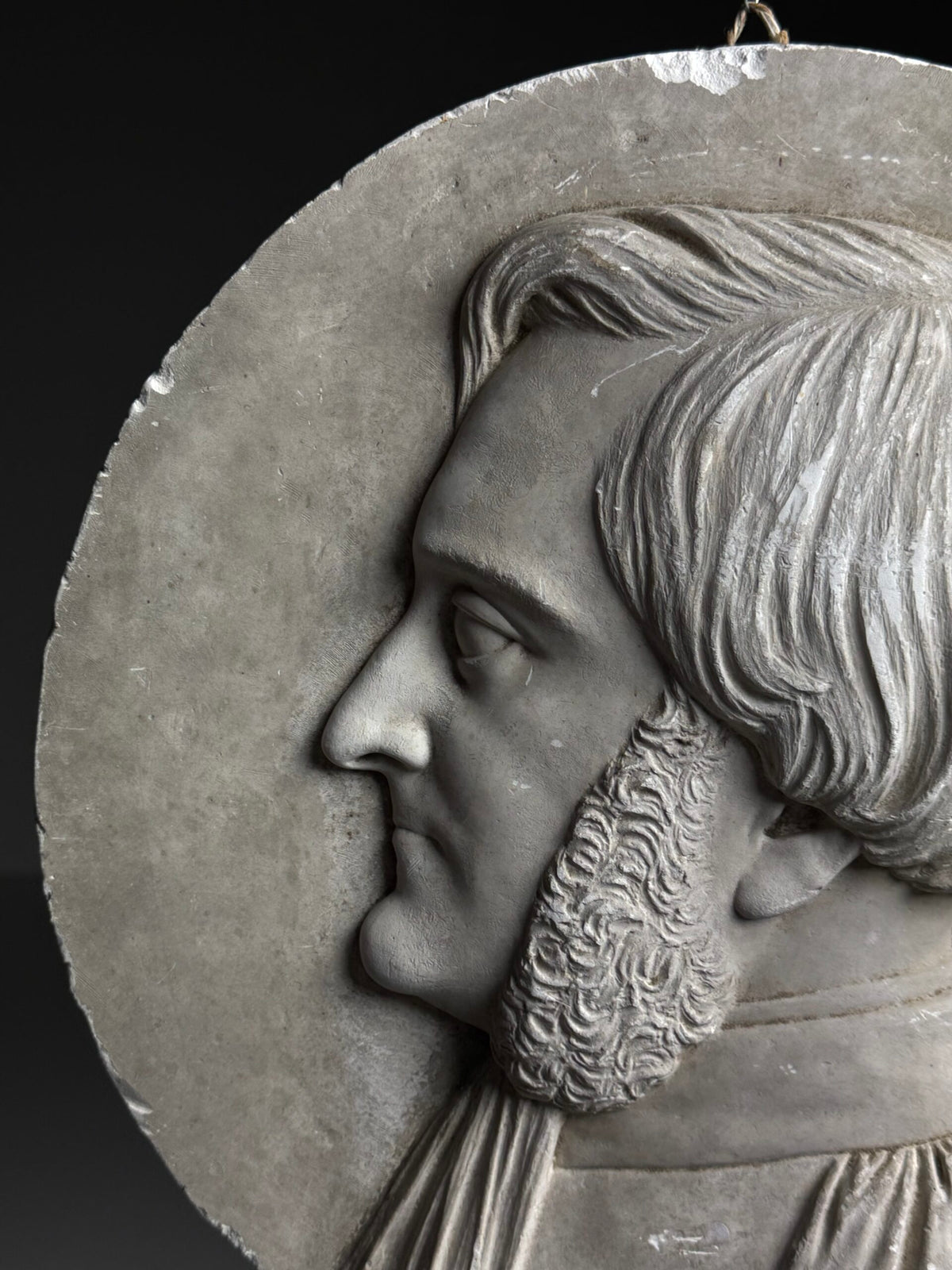 Plaster Medallion Signed G. Evrard, France, 1862, photo 9