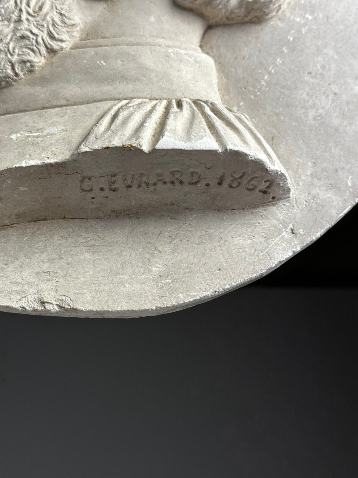 Plaster Medallion Signed G. Evrard, France, 1862, photo 5