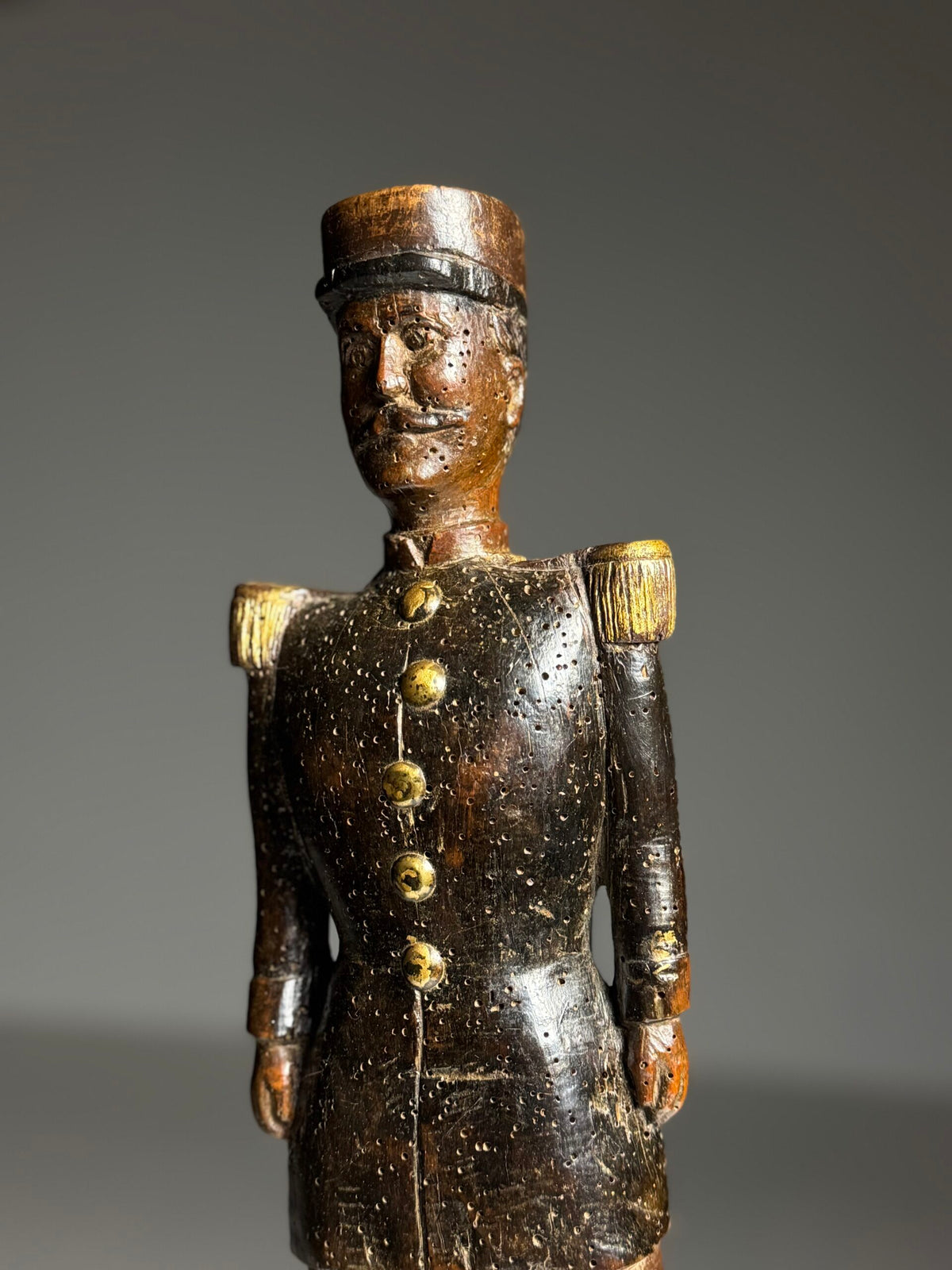 Hand Carved Oak Figure of a French Army Officer, 19th Century, photo 14