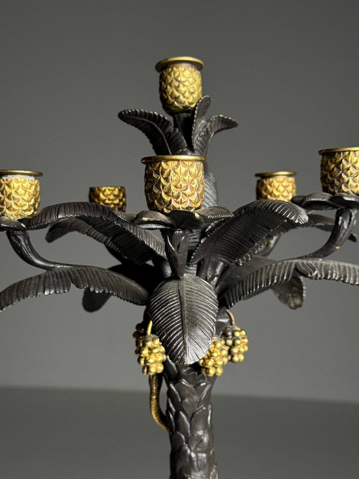 Pair of Gilt Bronze Palm Candlesticks, Early 19th Century, photo 33