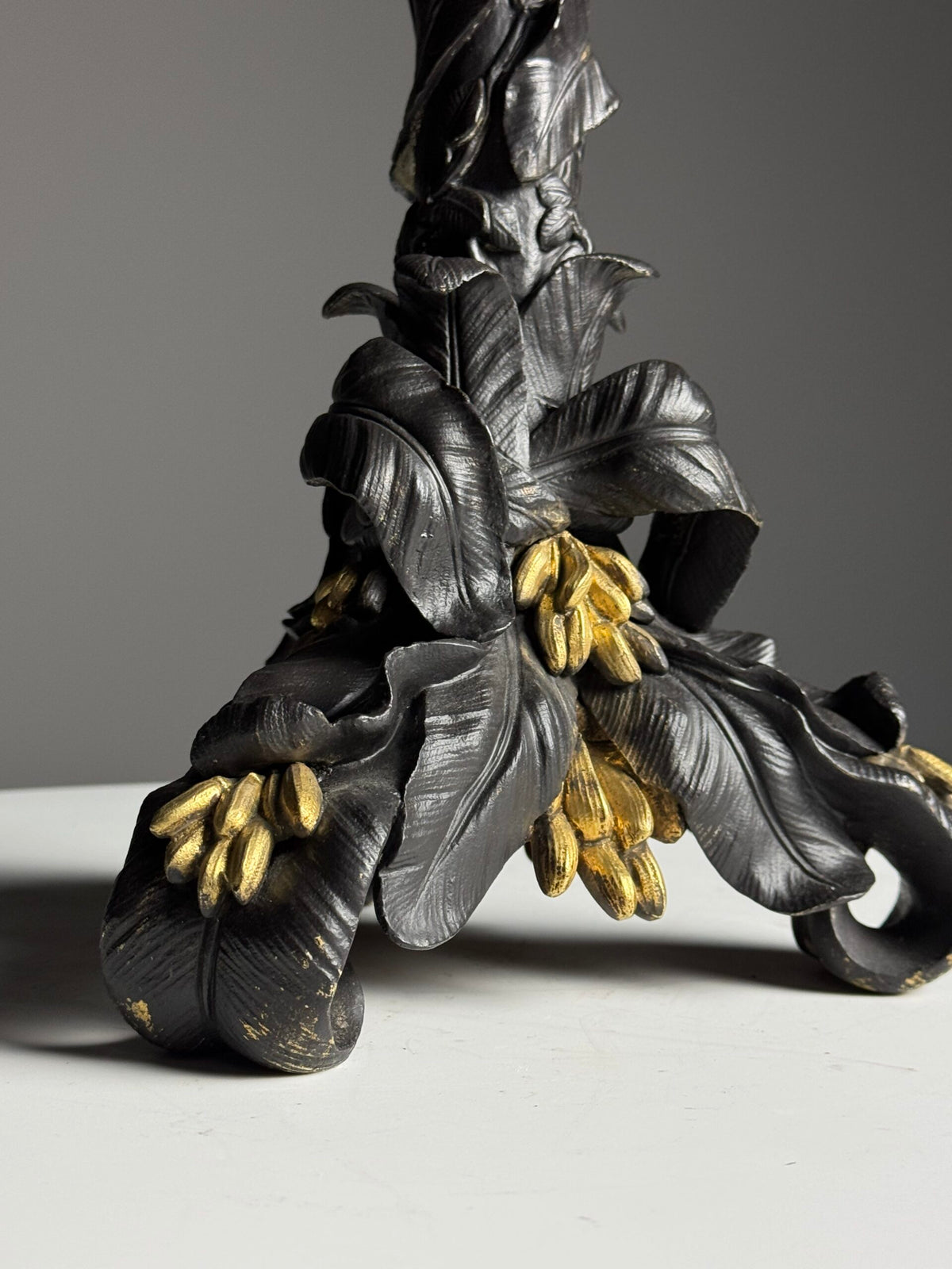 Pair of Gilt Bronze Palm Candlesticks, Early 19th Century, photo 25
