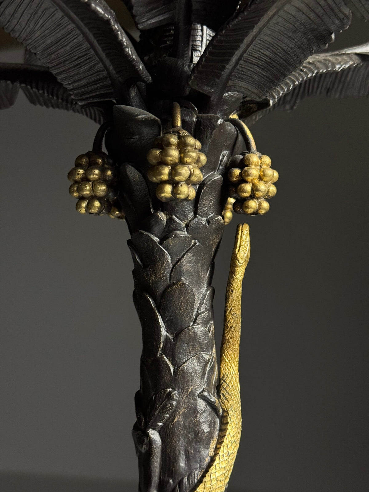 Pair of Gilt Bronze Palm Candlesticks, Early 19th Century, photo 13