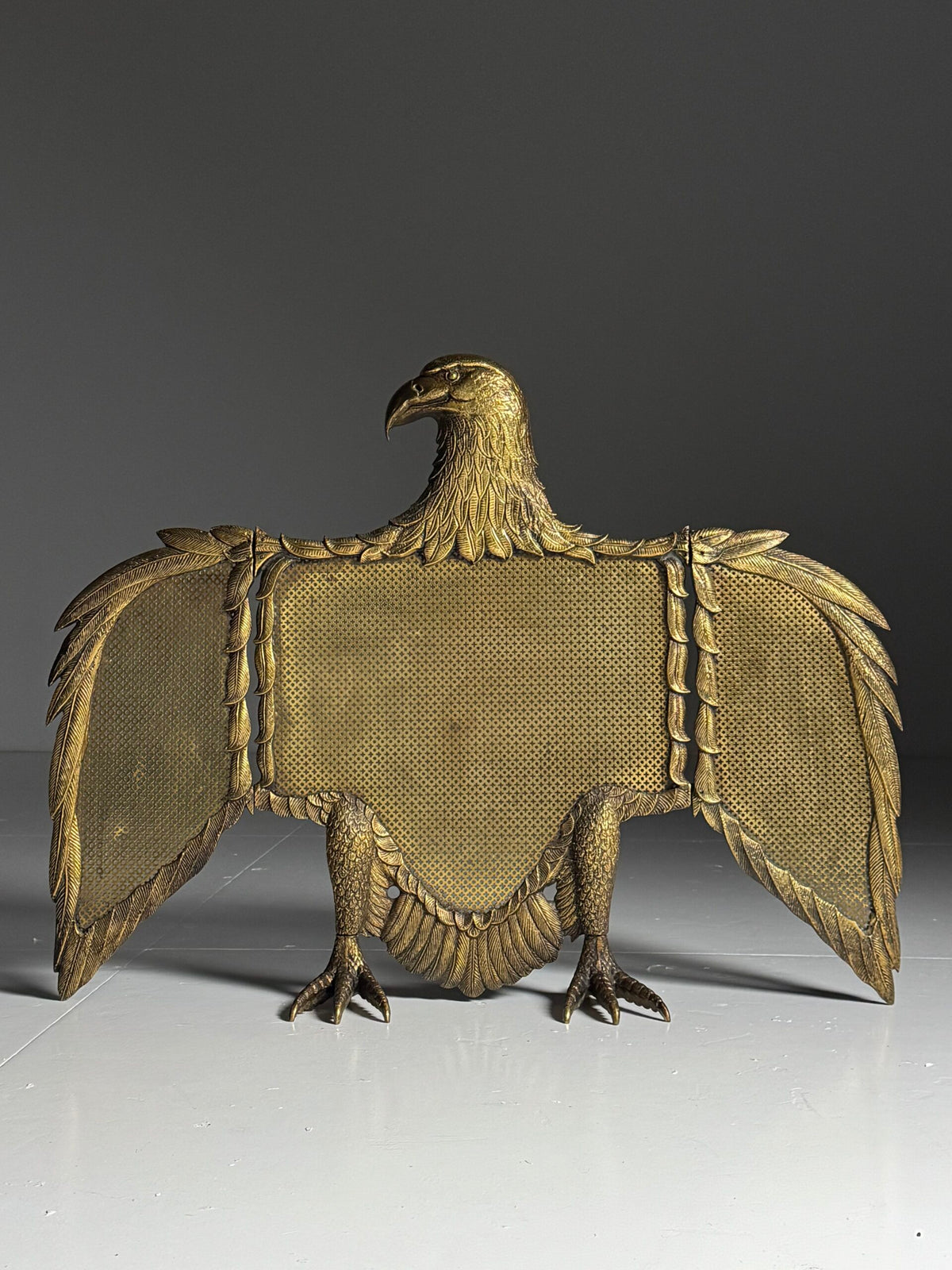 Italian Brass Fire Screen with Adjustable Wings, c. 1960, photo 17