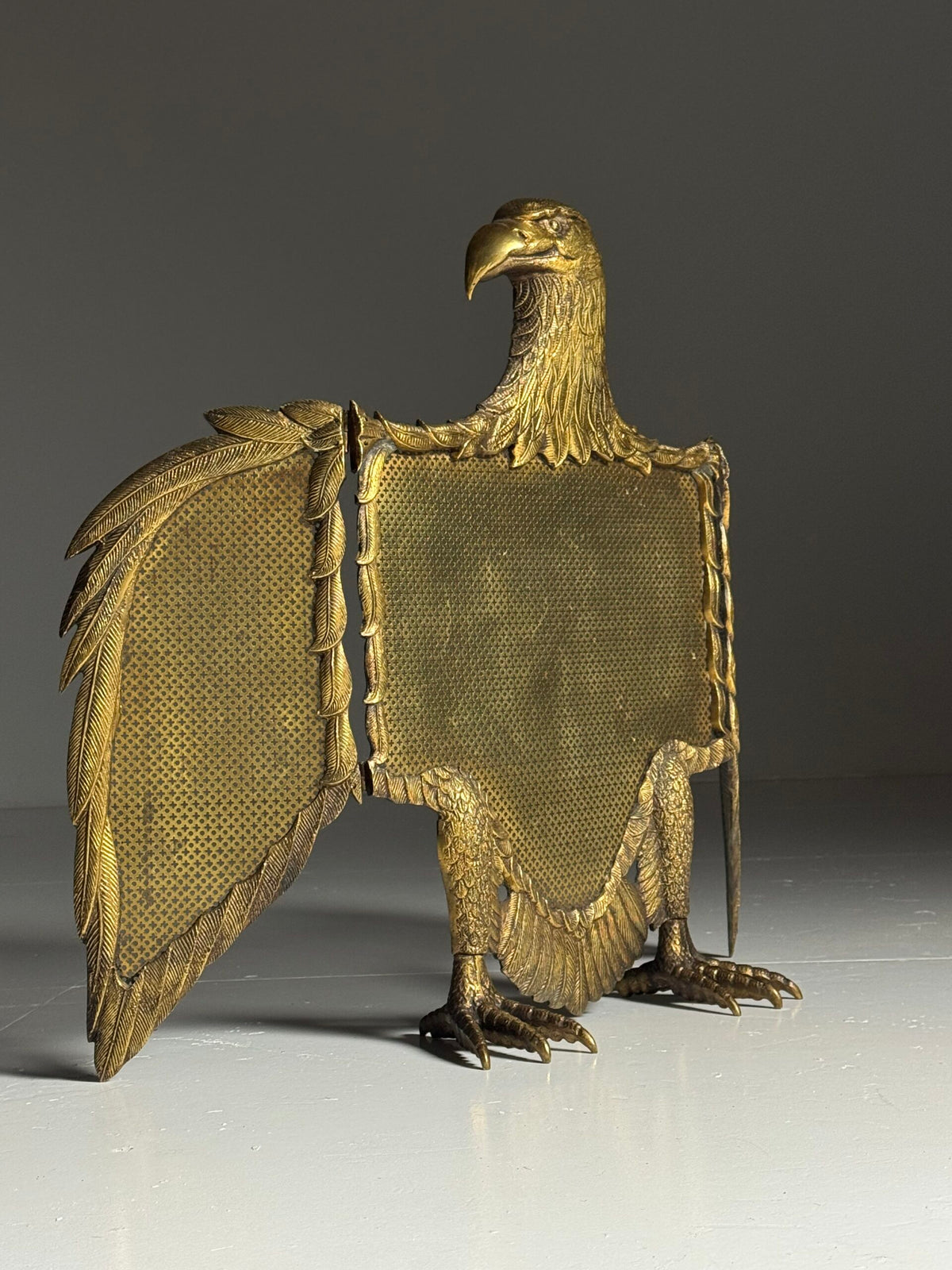 Italian Brass Fire Screen with Adjustable Wings, c. 1960, photo 15