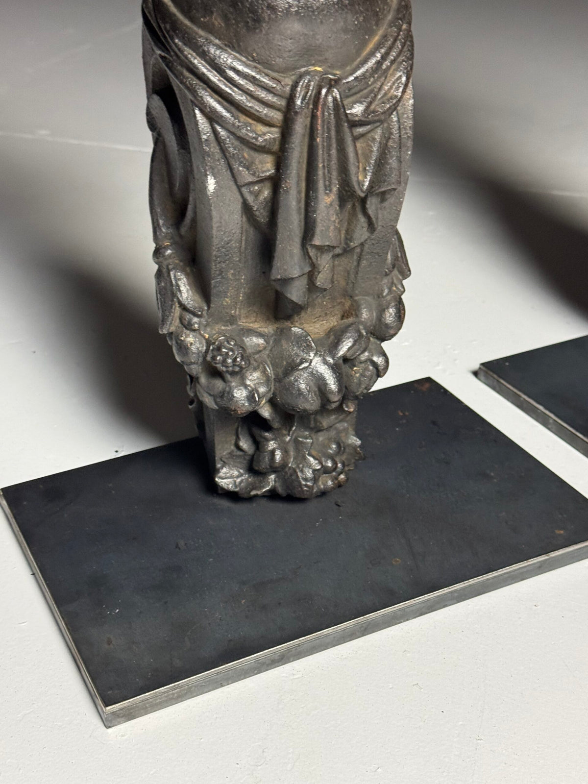 Pair of Cast Iron Angels on Stands, France, 19th Century, photo 11
