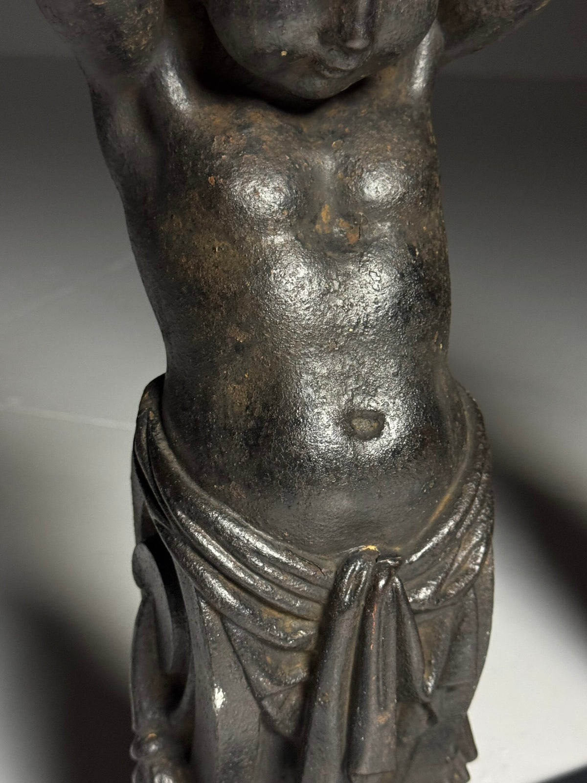 Pair of Cast Iron Angels on Stands, France, 19th Century, photo 10