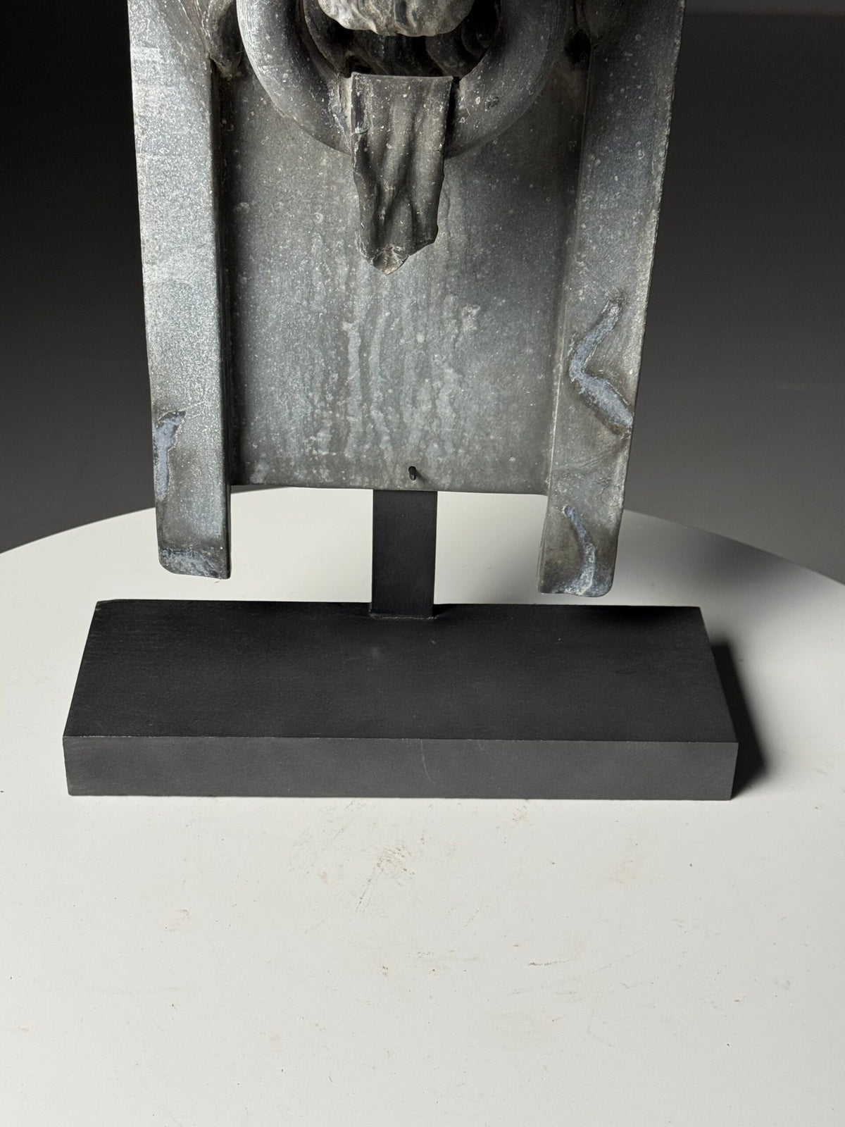 Zinc Lion's Head Fragment on Custom Stand, c. 1900, photo 14
