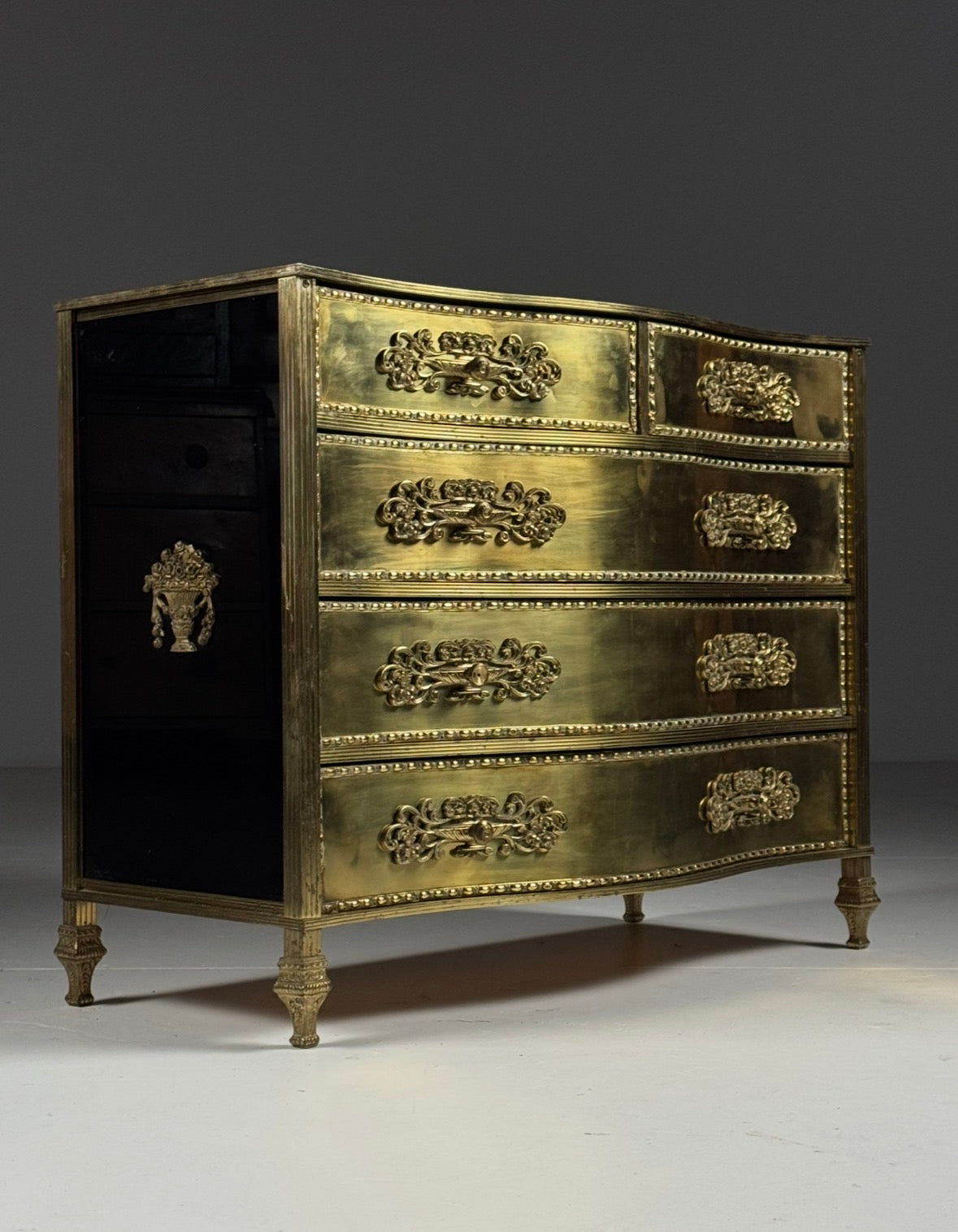 Gold Coloured Mid Century Copper Clad Chest of Drawers, Italy, photo 3