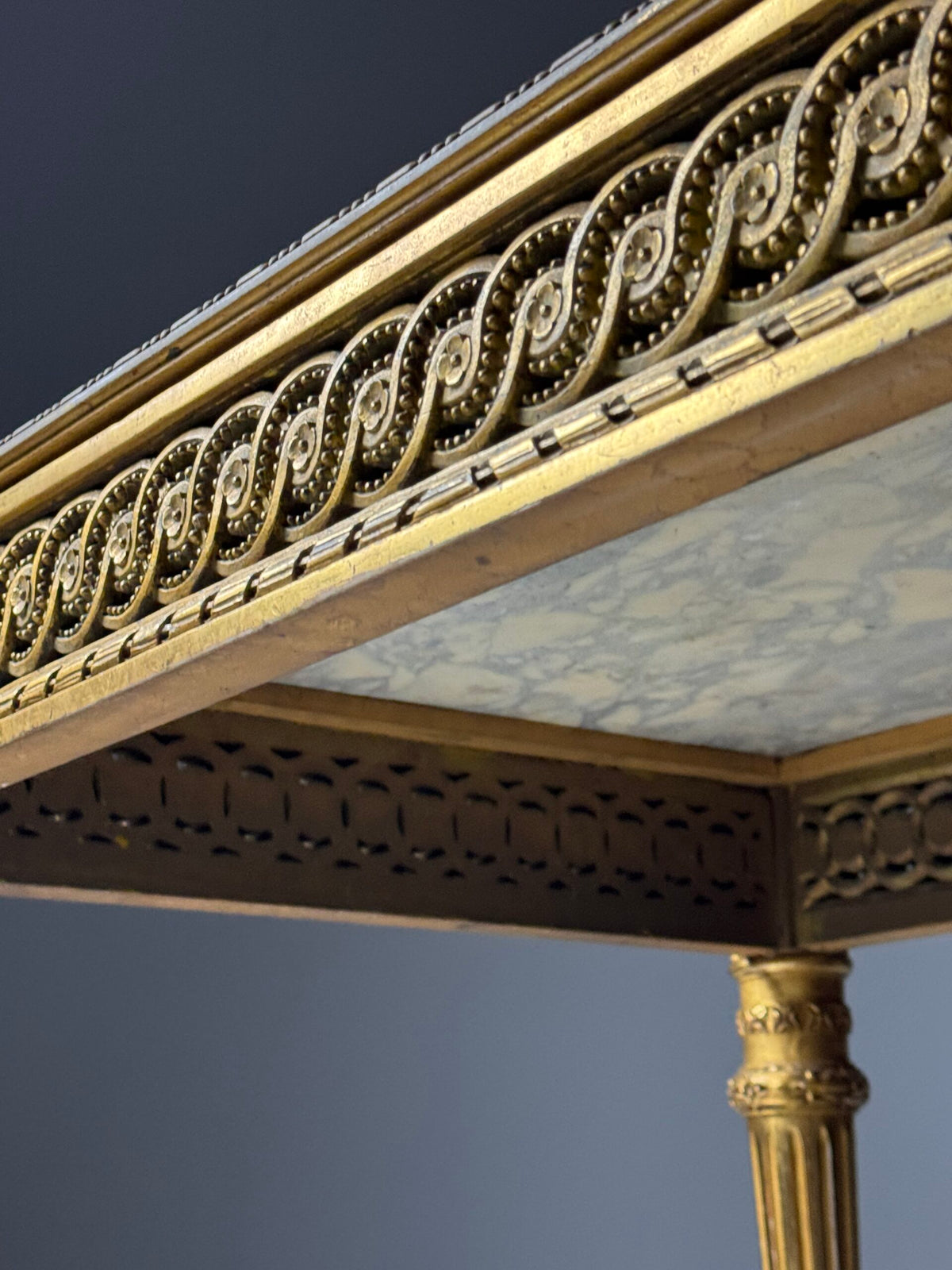 Louis XVI Style Center Table with Breccia Medicea Marble Top, photo 12
