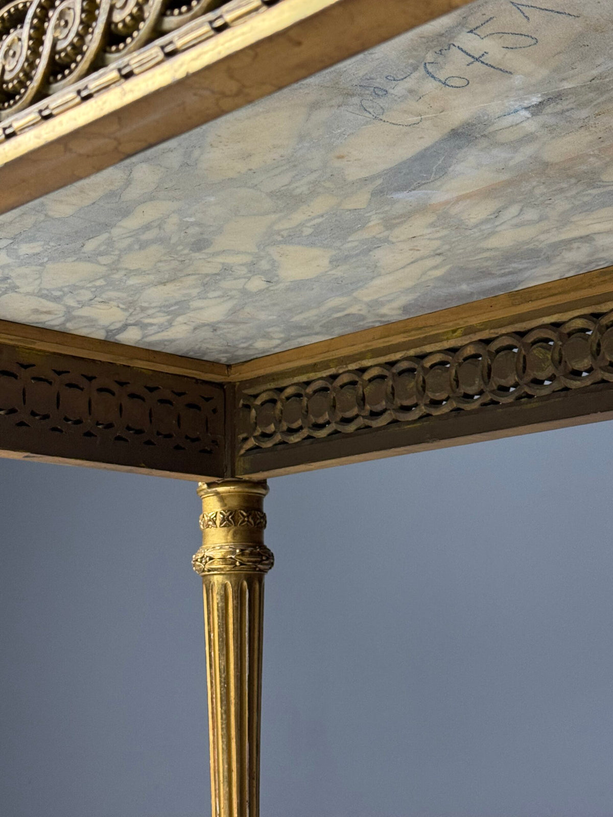 Louis XVI Style Center Table with Breccia Medicea Marble Top, photo 10