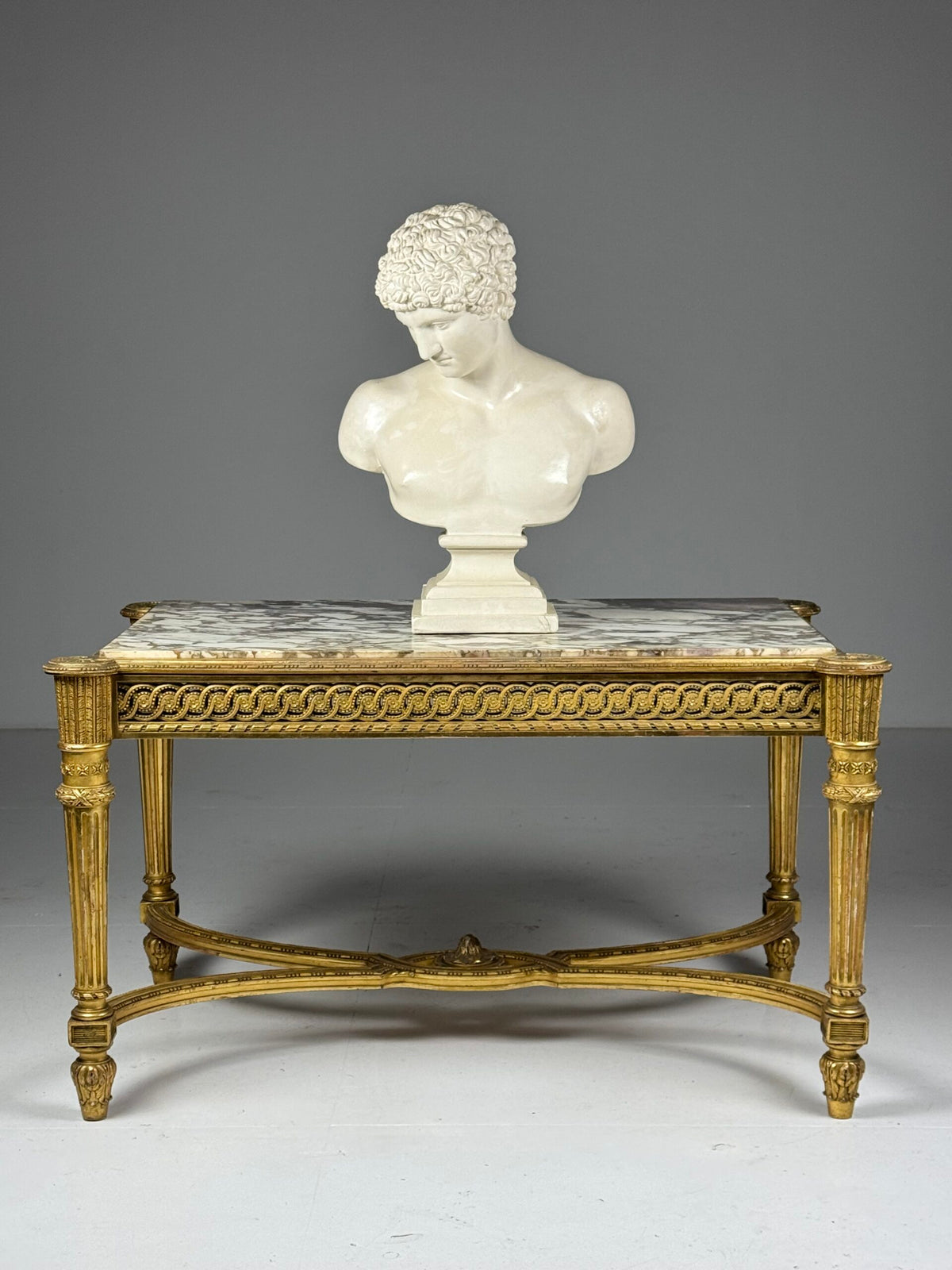 Louis XVI Style Center Table with Breccia Medicea Marble Top, photo 7