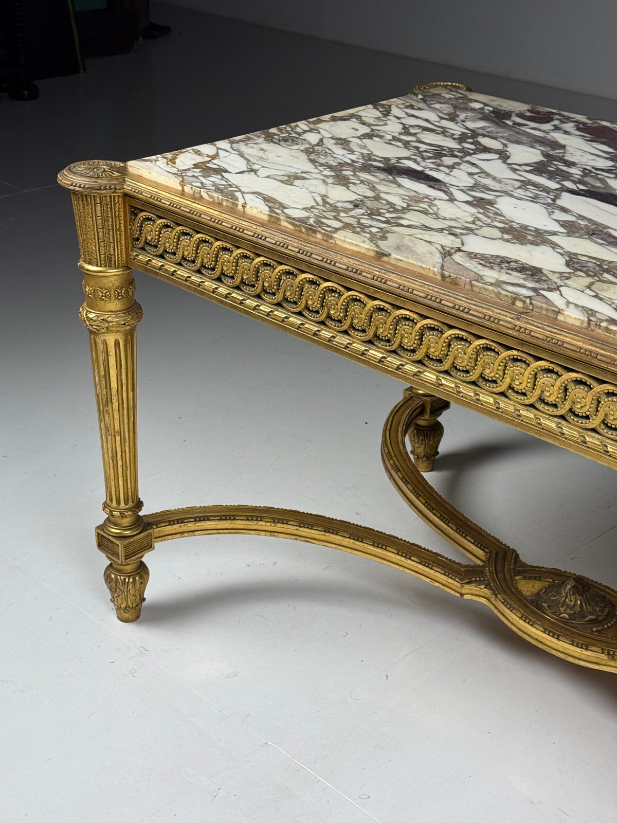 Louis XVI Style Center Table with Breccia Medicea Marble Top, photo 1