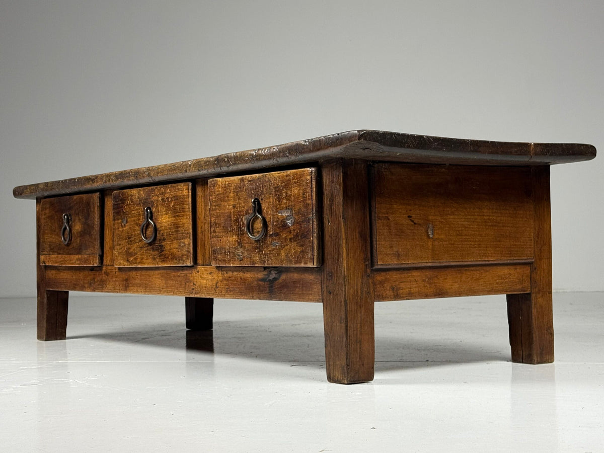 Spanish Walnut Coffee Table with Three Drawers, 18th Century, photo 17