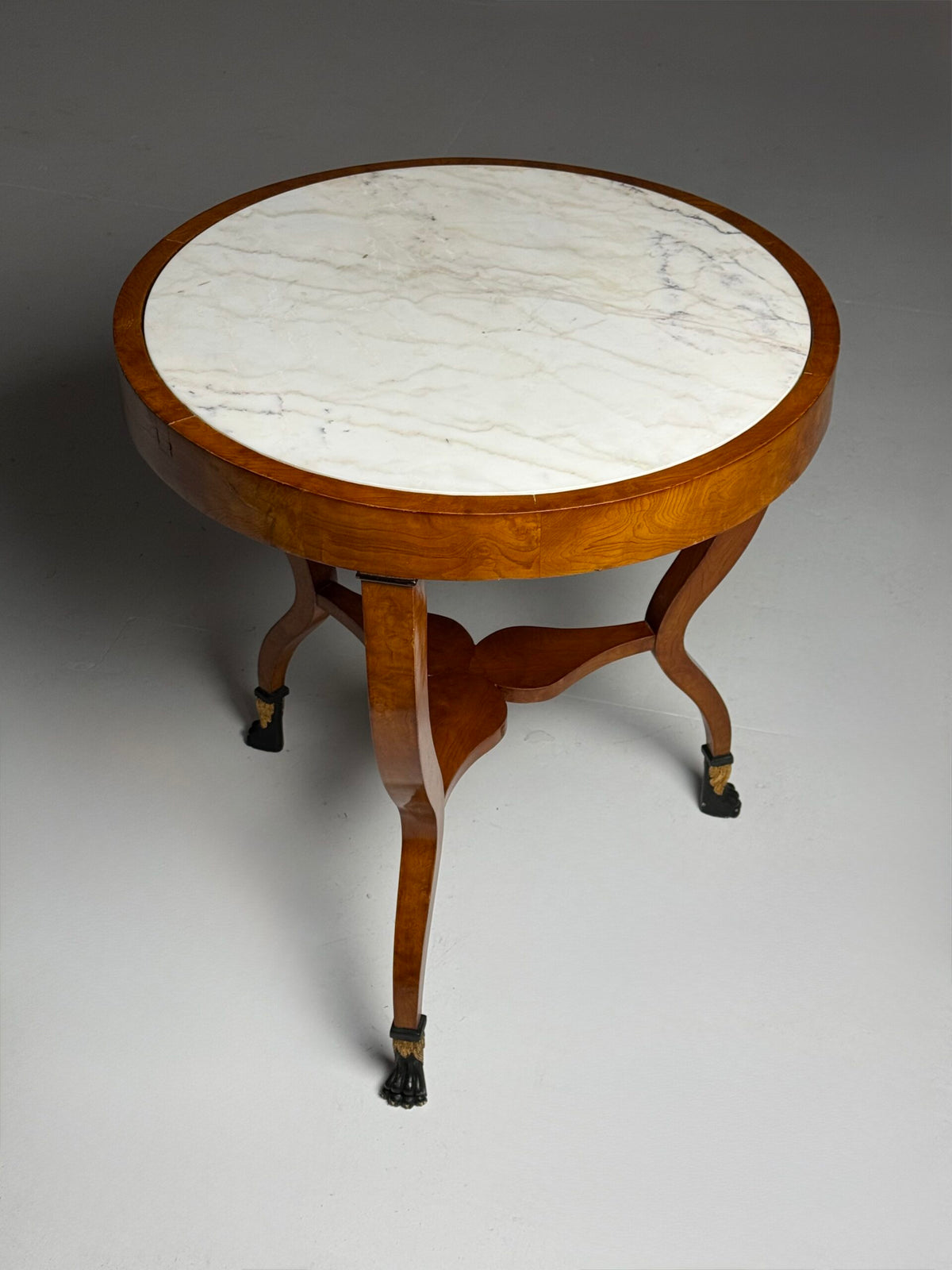 Pair of Empire Style Gueridon Tables with Carrara Marble Tops, photo 20